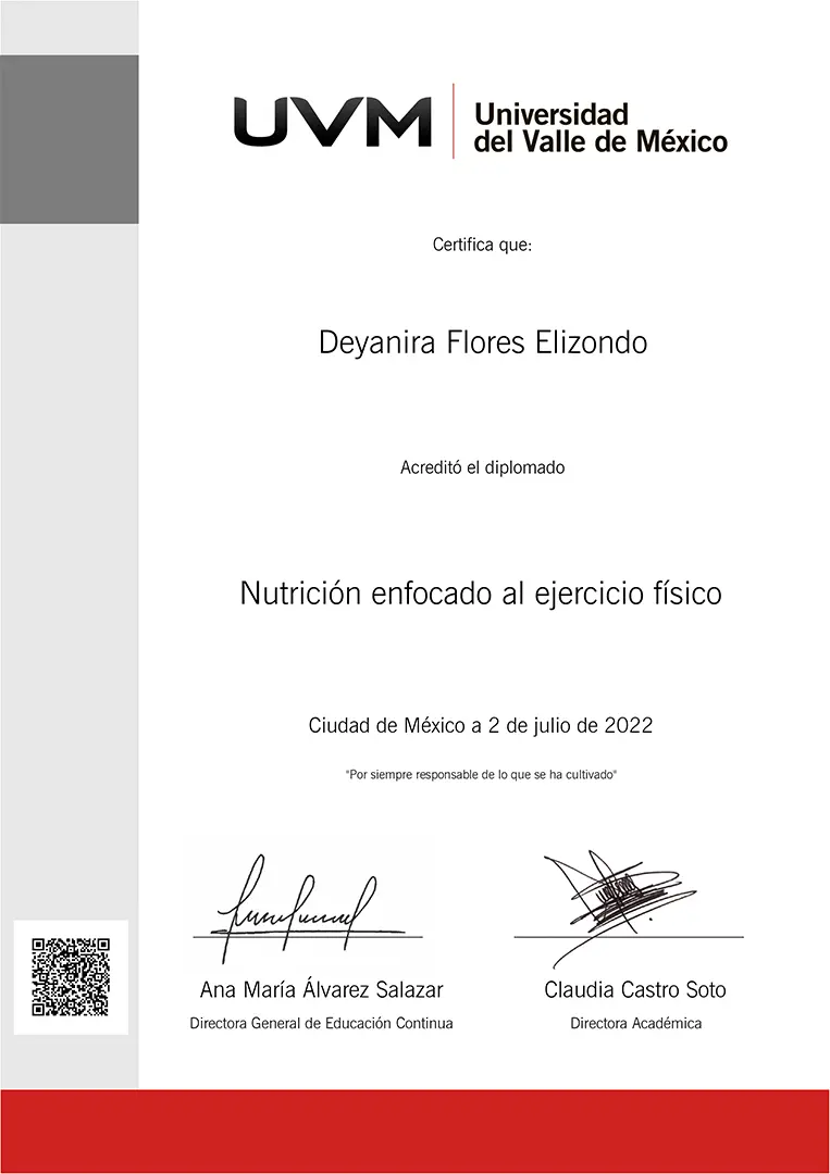 Diplomado Nutrición enfocado al ejercicio físico - Deyanira Flores