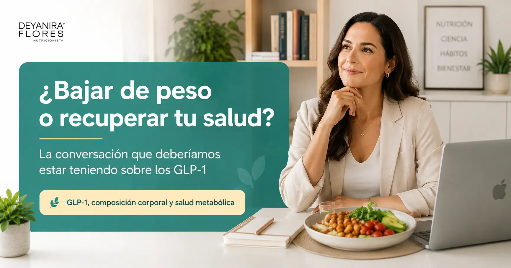 Nutrióloga explicando la importancia de cuidar la composición corporal durante un tratamiento con GLP-1.
